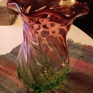 Multicolor Swirl Glass Vase